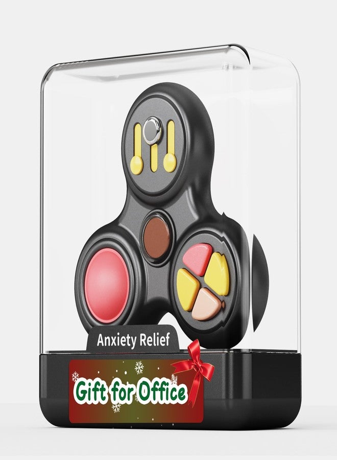 Evnojy Fidget Toys Fidget Blocks Fidget Pads Stress Fidget Block Twisty Fidget Toy Cube Anxiety Toy Infinite Cube for Adults (Spin Black) - Image 1